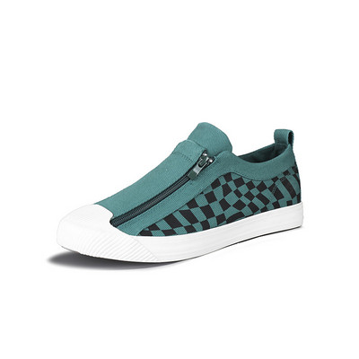 2023 Μόδα καρό κίτρινα ανδρικά βουλκανισμένα παπούτσια Ανδρικά πάνινα πάνινα με φερμουάρ Ανδρικά αθλητικά παπούτσια ελαφριά άνετα επίπεδα παπούτσια