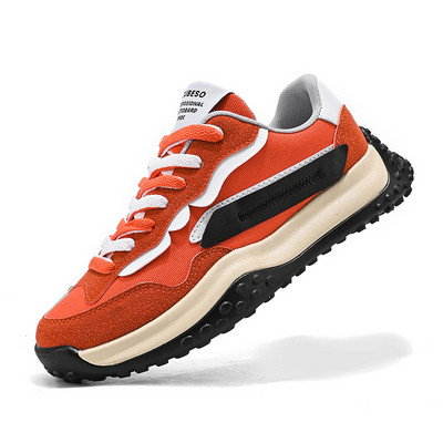Kevadmood oranži platvormiga tossud, meeste välisjalatsid, hingavad jalanõud, meeste vabaaja tossud Zapatillas Hombre 2023
