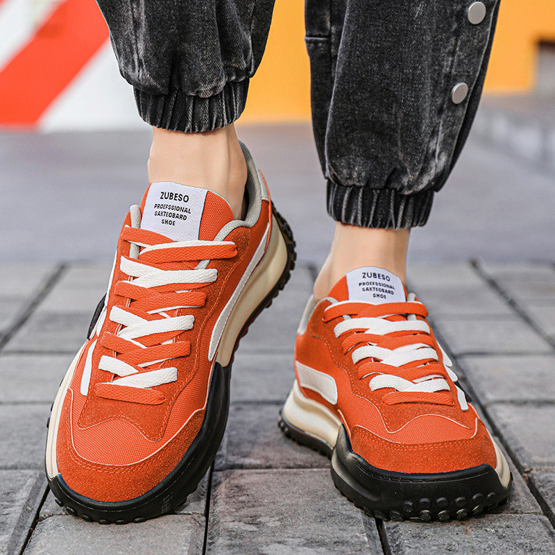 Ανοιξιάτικη μόδα Πορτοκαλί Πλατφόρμα Αθλητικά Ανδρικά Υποδήματα Υπαίθρια Αναπνεύσιμα Παπούτσια για περπάτημα Ανδρικά Αθλητικά Παπούτσια Casual Zapatillas Hombre 2023