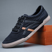 Potpuno nove muške platnene cipele za slobodno vrijeme proljeće ljeto Modne ravne cipele na vezanje na pruge Trend ravne cipele Udobne muške natikače