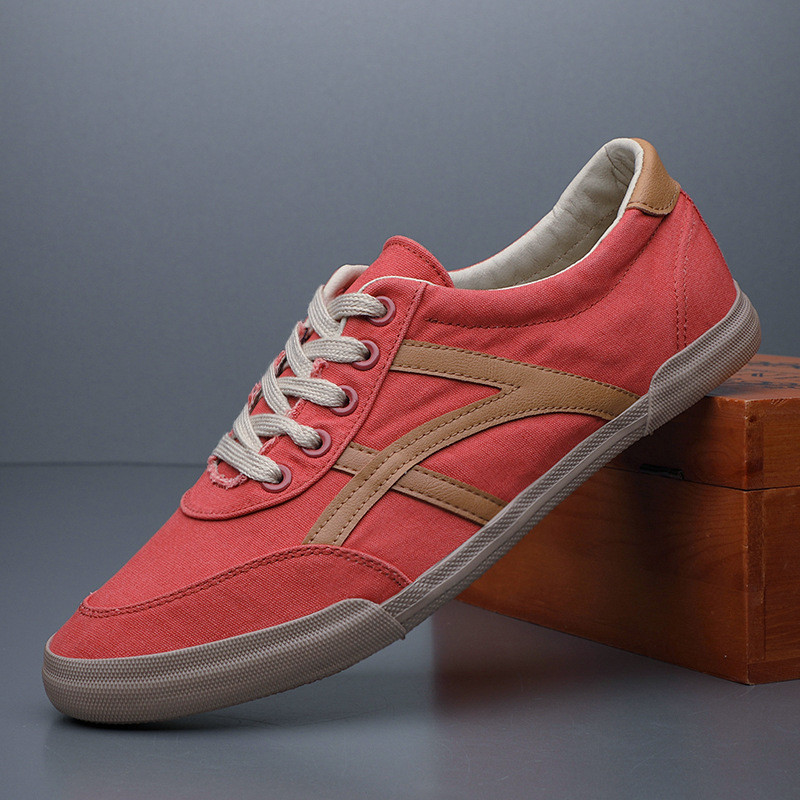 Potpuno nove muške platnene cipele za slobodno vrijeme proljeće ljeto Modne ravne cipele na vezanje na pruge Trend ravne cipele Udobne muške natikače