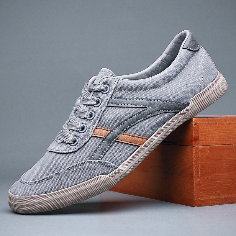 Potpuno nove muške platnene cipele za slobodno vrijeme proljeće ljeto Modne ravne cipele na vezanje na pruge Trend ravne cipele Udobne muške natikače