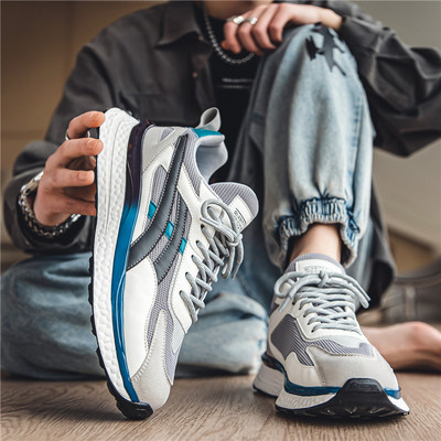 Pavasario nauji vyriški sportbačiai Madingi, patogūs, kvėpuojantys tinkliniai laisvalaikio sportiniai bėgimo bateliai minkštu padu sportiniai batai