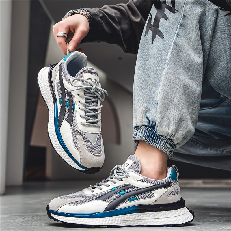 Pavasario nauji vyriški sportbačiai Madingi, patogūs, kvėpuojantys tinkliniai laisvalaikio sportiniai bėgimo bateliai minkštu padu sportiniai batai