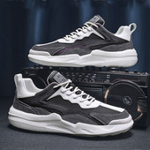 Νέα Ανδρικά Παπούτσια Δερμάτινα Αθλητικά Ανοιξιάτικα High End Leather Microfiber Δερμάτινα Casual Sport Παπούτσια Street Fashion Patchwork Αθλητικά παπούτσια