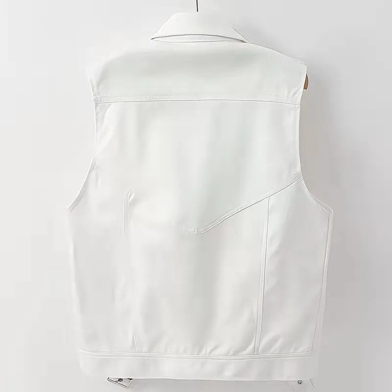 2023 Νέο γυναικείο τζιν τζιν μπουφάν μόδας Άνοιξη Καλοκαιρινό φερμουάρ Λευκό αμάνικο φανελάκι Γυναικείο τζιν παλτό