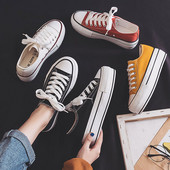 Μόδα Γυναικεία Βουλκανιζέ Παπούτσια από καμβά για Γυναικεία Αθλητικά Παπούτσια Casual Πλατφόρμες Μαύρα Λευκά Αθλητικά Γυναικεία