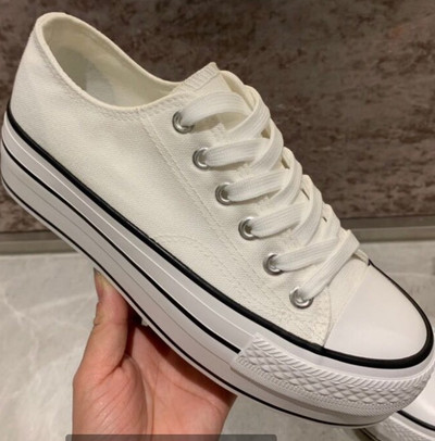 Μόδα Γυναικεία Βουλκανιζέ Παπούτσια από καμβά για Γυναικεία Αθλητικά Παπούτσια Casual Πλατφόρμες Μαύρα Λευκά Αθλητικά Γυναικεία