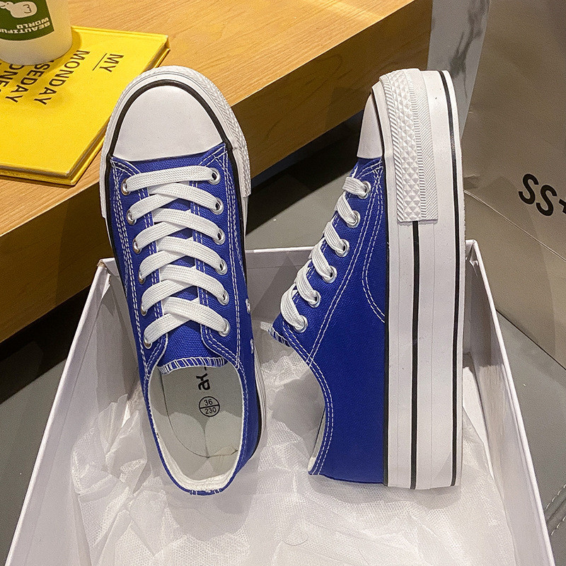 Μόδα Γυναικεία Βουλκανιζέ Παπούτσια από καμβά για Γυναικεία Αθλητικά Παπούτσια Casual Πλατφόρμες Μαύρα Λευκά Αθλητικά Γυναικεία