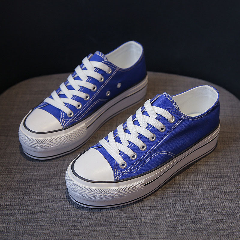 Μόδα Γυναικεία Βουλκανιζέ Παπούτσια από καμβά για Γυναικεία Αθλητικά Παπούτσια Casual Πλατφόρμες Μαύρα Λευκά Αθλητικά Γυναικεία