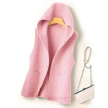 Γυναικείο γιλέκο Ανοιξιάτικο Φθινοπωρινό γιλέκο με κουκούλα μόδας Leisure Γυναικείο αμάνικο μπουφάν 2023 Νέο Simplicity Φαρδύ αμάνικο παλτό