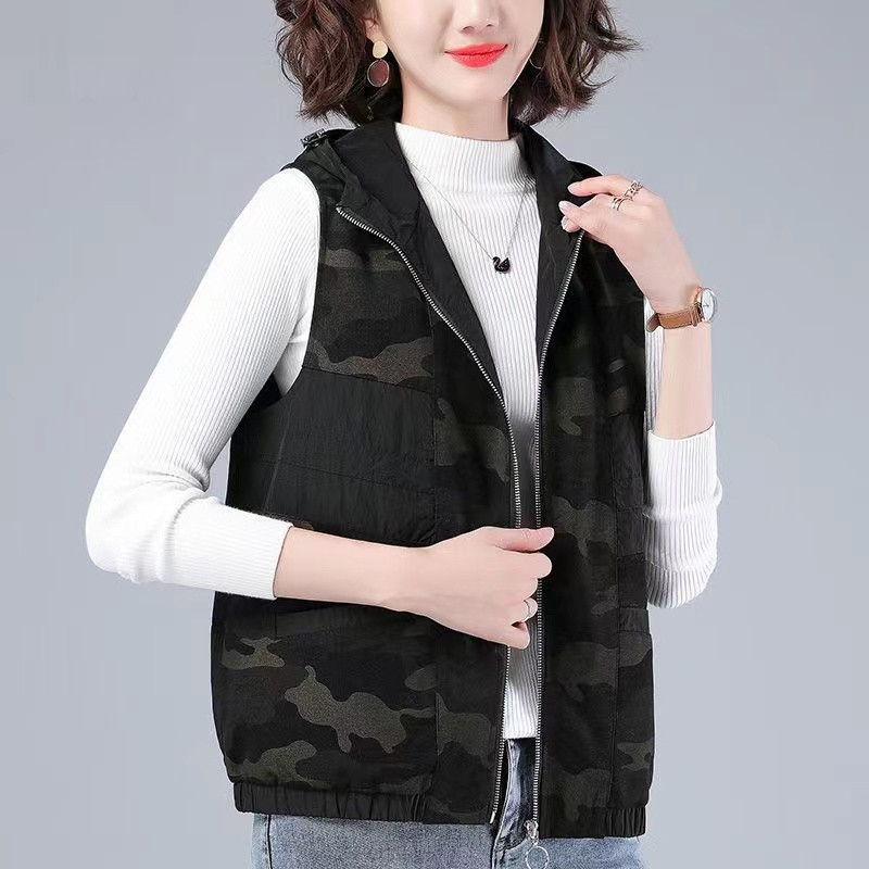 Vest jakk Naiste 2023. aasta kevad-sügis vest Uus mood, must kapuutsiga vest-mantel Naiste suve lahtised ülerõivaste topid