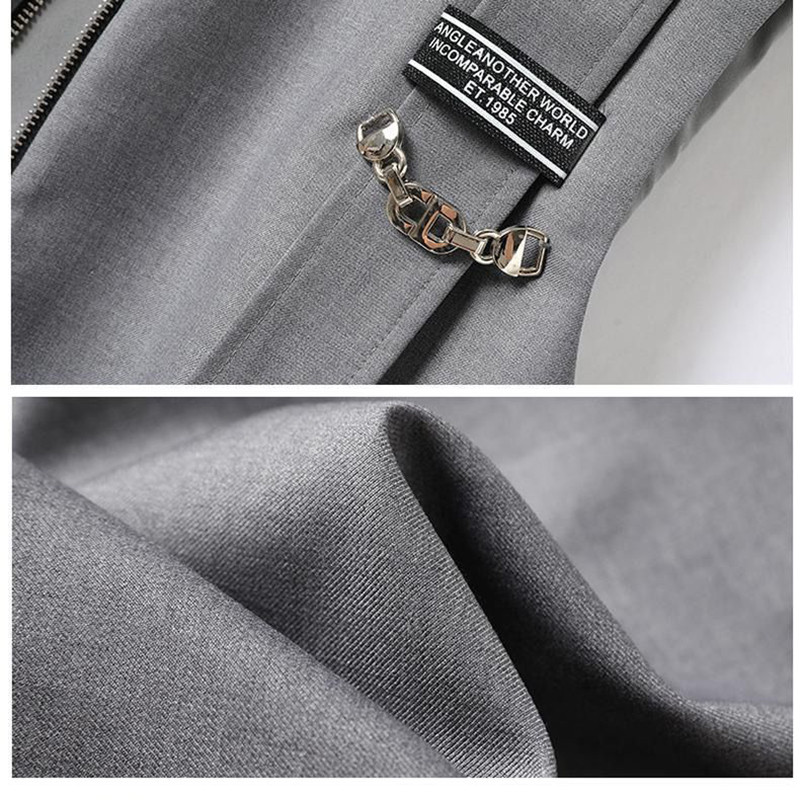 Nova uredska dama Ljetni prsluk s V-izrezom Jakna bez rukava Blazer Široki prsluk S patentnim zatvaračem Tanke majice Korejski modni kardigan bez rukava