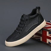 Jednobojne vulkanizirane cipele Moda proljeće/jesen Muške tenisice Ravne cipele Muške kožne prozračne cipele na vezanje Z03-50