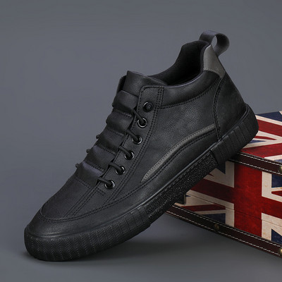 Jednobojne vulkanizirane cipele Moda proljeće/jesen Muške tenisice Ravne cipele Muške kožne prozračne cipele na vezanje Z03-50