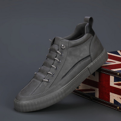 Jednobojne vulkanizirane cipele Moda proljeće/jesen Muške tenisice Ravne cipele Muške kožne prozračne cipele na vezanje Z03-50
