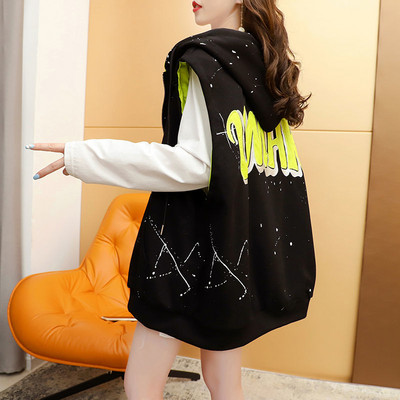 Ženski jesenski labavi ležerni pulover s patentnim zatvaračem Kardigan kaput 2023. Ženska nova jakna s korejskim printom visokog stupnja zapadnog stila