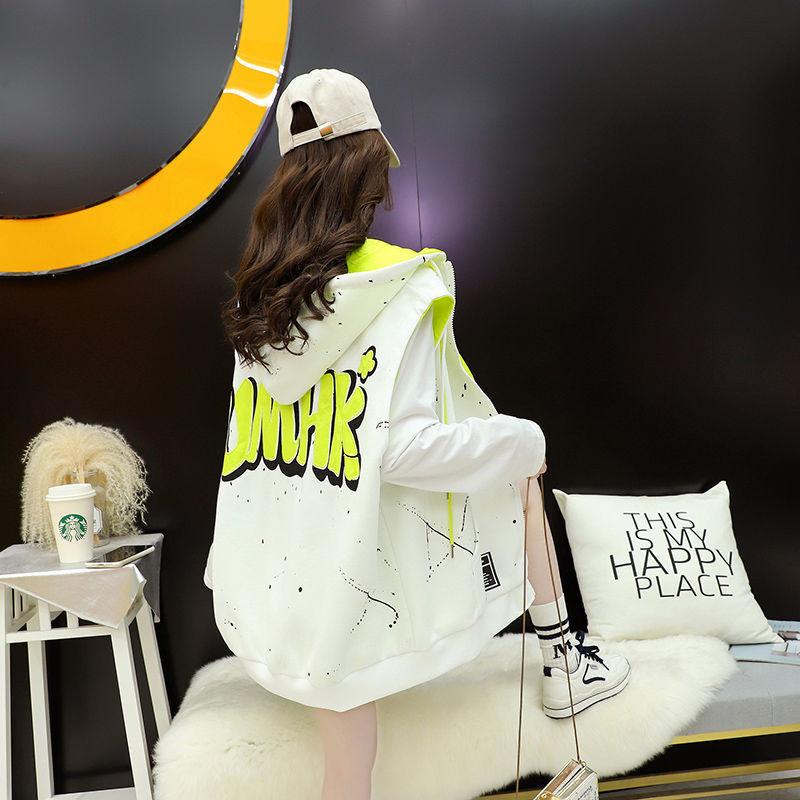 Ženski jesenski labavi ležerni pulover s patentnim zatvaračem Kardigan kaput 2023. Ženska nova jakna s korejskim printom visokog stupnja zapadnog stila