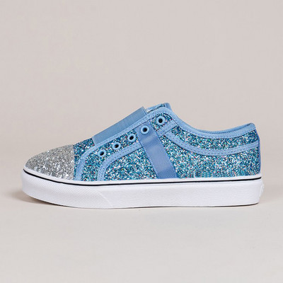 Bling Glitter Sneakers Γυναικεία Μόδα Πράσινο Μωβ Χρώμα Μικτά Βουλκανιζέ Παπούτσια Γυναικεία ελαστικά slip-on Flat Loafers τένις