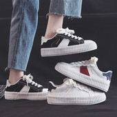 Πλατφόρμα Λευκά Αθλητικά Γυναικεία Κλασικά Παπούτσια από καμβά Γυναικεία Ανοιξιάτικα Νέα Χοντρή Σόλα Casual Sport Βουλκανιζέ Zapatos De Mujer