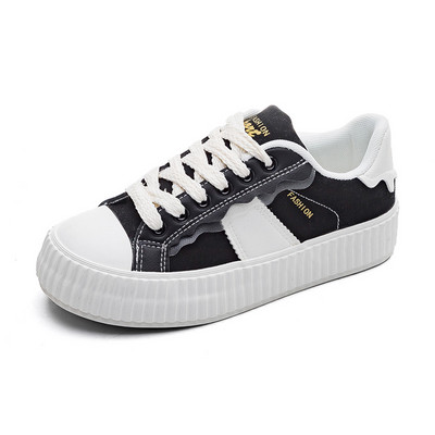 Πλατφόρμα Λευκά Αθλητικά Γυναικεία Κλασικά Παπούτσια από καμβά Γυναικεία Ανοιξιάτικα Νέα Χοντρή Σόλα Casual Sport Βουλκανιζέ Zapatos De Mujer