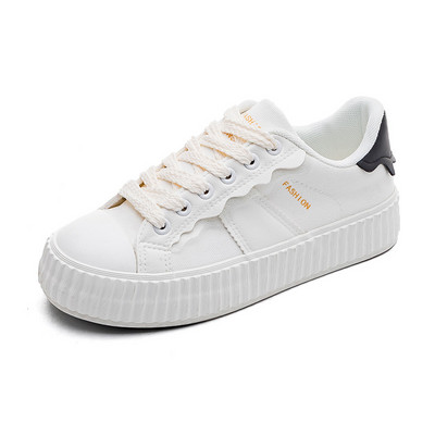 Πλατφόρμα Λευκά Αθλητικά Γυναικεία Κλασικά Παπούτσια από καμβά Γυναικεία Ανοιξιάτικα Νέα Χοντρή Σόλα Casual Sport Βουλκανιζέ Zapatos De Mujer