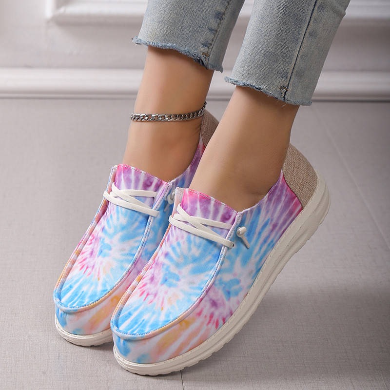 Pantofi etnici din pânză pentru femei Pantof plat cu barcă cu slip-on, cu design de marcă, eleganti, mocasini cu imprimeu leopard, floarea soarelui