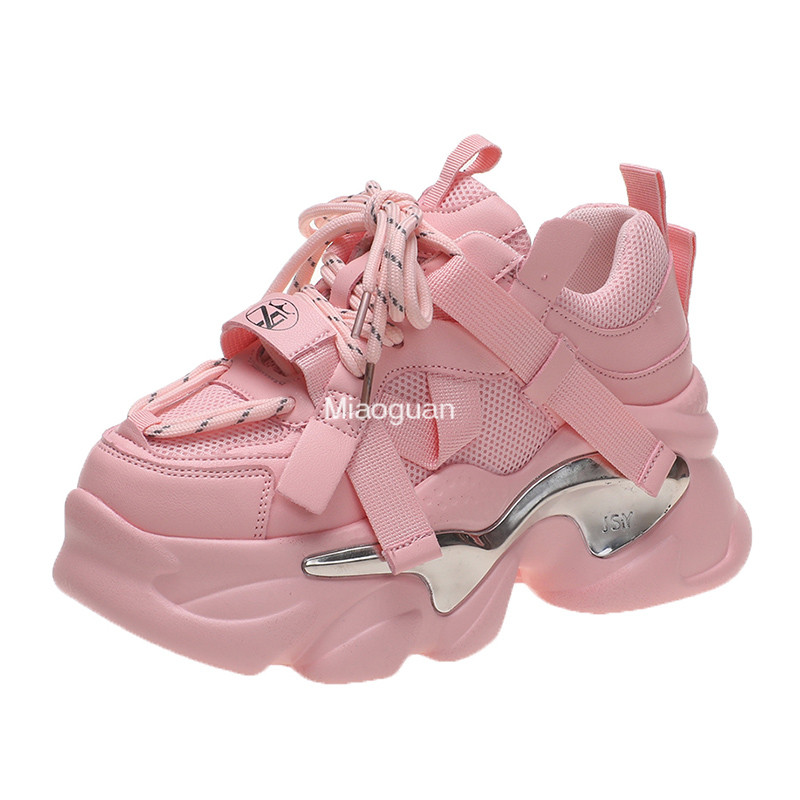 Moteriški stambūs sportbačiai su platforma 2023 m. pavasariniai sportiniai batai storu dugnu Moteriški juodi balti sportbačiai Zapatillas De Mujer moterims