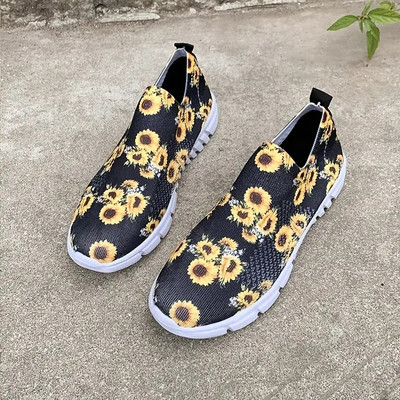 Tenisice s printom suncokreta Ženske ljetne prozračne pletene čarape Teniske ženske udobne cipele s jagodama