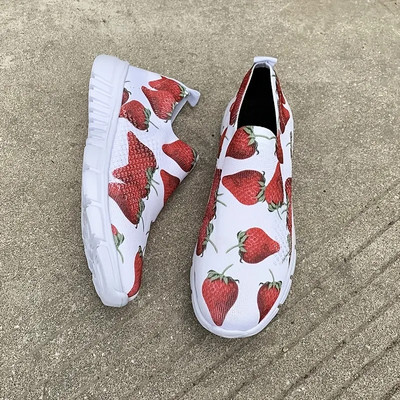 Tenisice s printom suncokreta Ženske ljetne prozračne pletene čarape Teniske ženske udobne cipele s jagodama