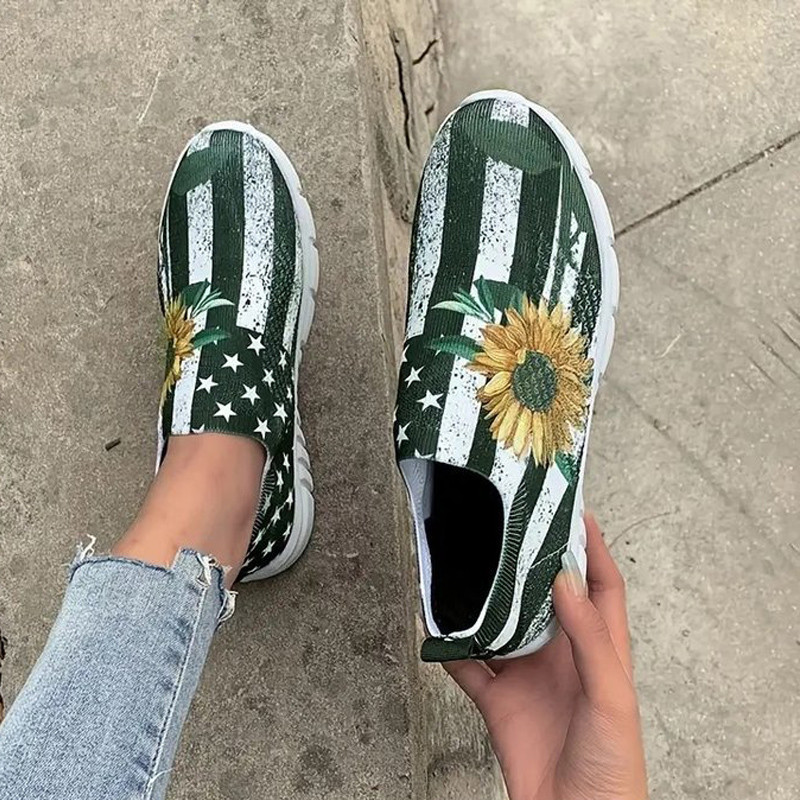 Tenisice s printom suncokreta Ženske ljetne prozračne pletene čarape Teniske ženske udobne cipele s jagodama