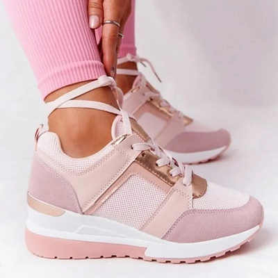 Γυναικεία Wedges Sneakers Lace-Up Αναπνεύσιμα Αθλητικά Παπούτσια Casual Platform Γυναικεία Υποδήματα Γυναικεία Βουλκανιζέ Παπούτσια Zapatillas