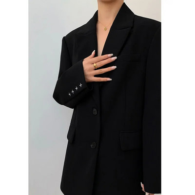 Zadily 2022 Autum Oversize μακρυμάνικο γυναικείο σακάκι γραφείου γυναικείο κοστούμι εργασίας Μασίφ μπλέιζερ Γυναικείο παλτό