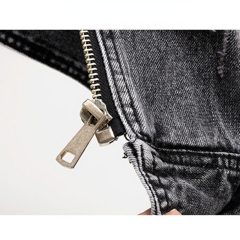 Ανοιξιάτικο φθινόπωρο Γκρι Jean Cowboy γιλέκο τρύπα τζιν Γυναικείο γιλέκο Γυναικείο αμάνικο άγριο μπλουζάκι Κοντό σακάκι για κορίτσια σκισμένο 5XL γιλέκο