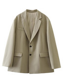 Ženski vintage široki sako dugih rukava Modni laneni sako podijeljenog dizajna Modni ležerni uredski sako High Street sako