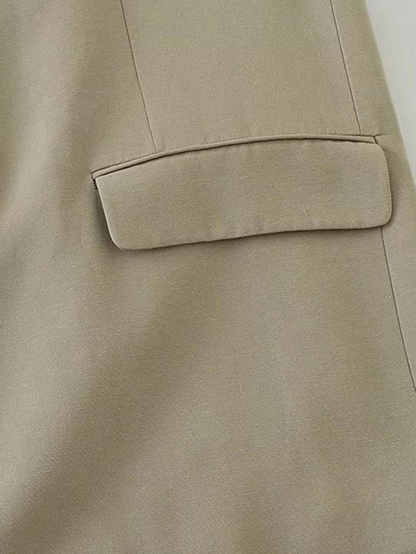 Ženski vintage široki sako dugih rukava Modni laneni sako podijeljenog dizajna Modni ležerni uredski sako High Street sako