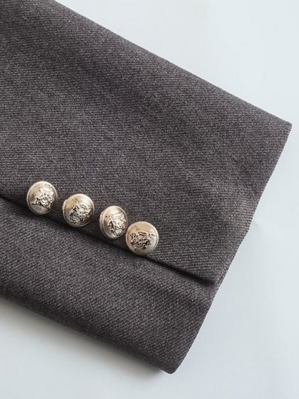 2023. aasta sügisene naiste mood, kaherealine sirge kontoribleiser, ühevärviline, pikkade varrukatega, naiste jakk