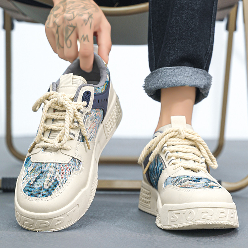 Proljetne muške cipele 2023. Nova platnena svestrana ležerna sportska obuća Prozračna neklizajuća dezodoransna debela podloga Muške vulkanizirane cipele