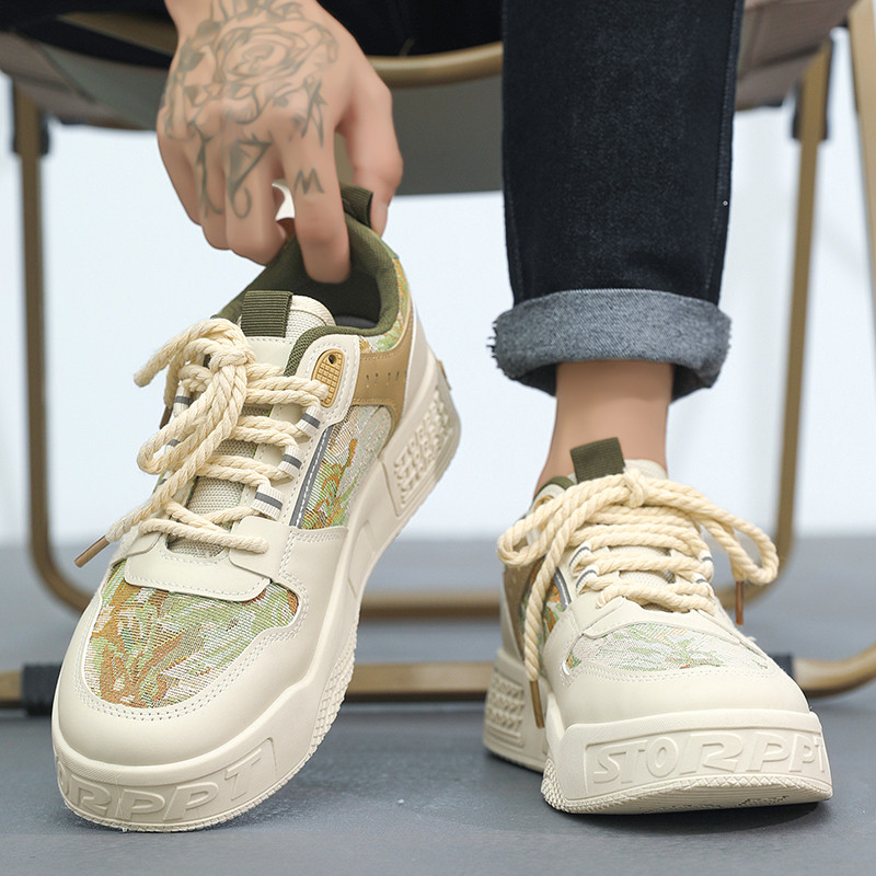 Proljetne muške cipele 2023. Nova platnena svestrana ležerna sportska obuća Prozračna neklizajuća dezodoransna debela podloga Muške vulkanizirane cipele
