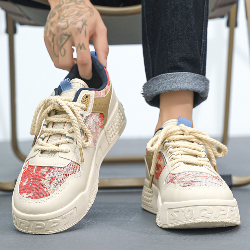 Proljetne muške cipele 2023. Nova platnena svestrana ležerna sportska obuća Prozračna neklizajuća dezodoransna debela podloga Muške vulkanizirane cipele