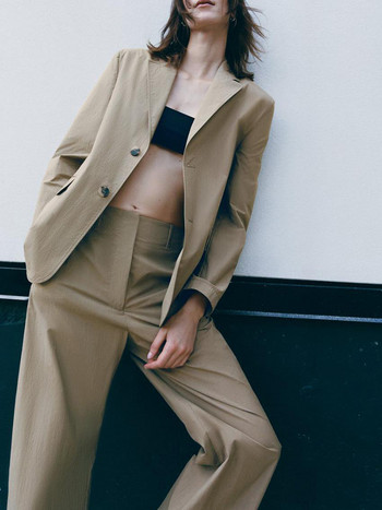 2023 Γυναικείο Casual Blazer Κομψό Μόδα Γυναικείο Σετ μπλέιζερ με διακόσμηση τσέπης