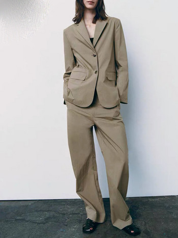 2023 Γυναικείο Casual Blazer Κομψό Μόδα Γυναικείο Σετ μπλέιζερ με διακόσμηση τσέπης