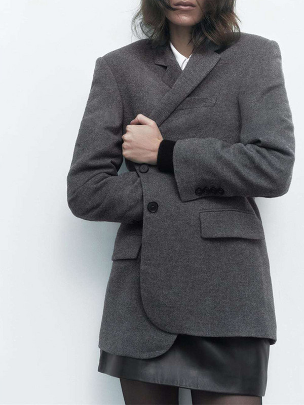 2023 Γυναικείο σακάκι γραφείου με μονό κουμπάκι Γυναικείο φαρδύ κλασικό παλτό σακάκι σακάκι γυναικείο κομψό πανωφόρι σακάκι Veste Femme