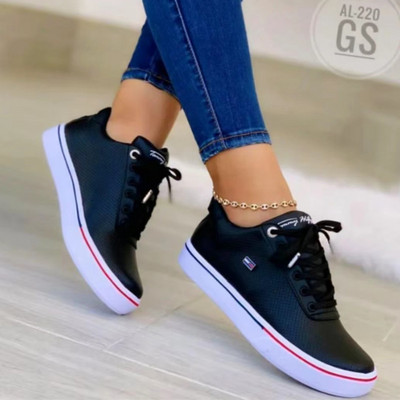 Pantofi sport pentru femei 2023, pantofi sport plati, ocazional, tendință de toamnă, pantofi sport cu șireturi, de lux, de culoare solidă