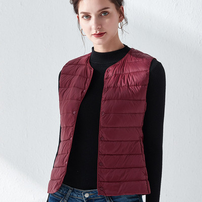 Χειμερινό εξαιρετικά ελαφρύ πουπουλένιο γιλέκο κοντό γυναικείο φορητό γιλέκο Ζεστό αμάνικο παλτό λεπτό πανωφόρι