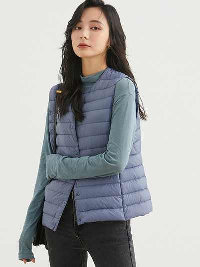 Χειμερινό εξαιρετικά ελαφρύ πουπουλένιο γιλέκο κοντό γυναικείο φορητό γιλέκο Ζεστό αμάνικο παλτό λεπτό πανωφόρι