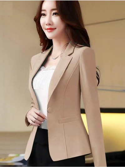 Γυναικεία blazers Νέο προϊόν το φθινόπωρο του 2023 Δωρεάν αποστολή Παλτό casual suit, μονόχρωμο γυναικείο παλτό Commuting