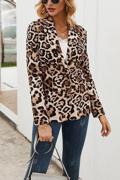 Naiste bleiser Sügismood Positsioneerimata print Leopard Väike ülikond Jakk Topid Chaqueta De Mujer Mantlid Vestido Haut Femme