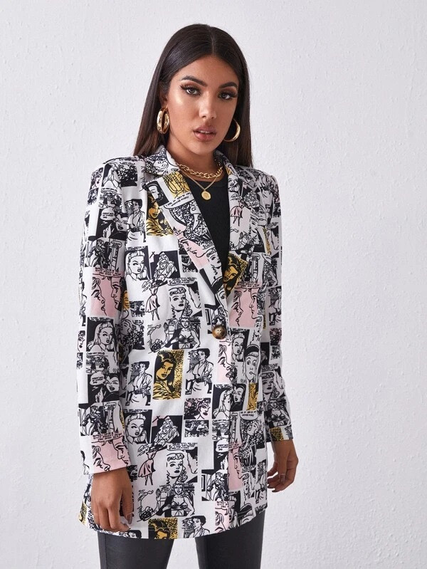 Naiste bleiser Sügismood Positsioneerimata print Leopard Väike ülikond Jakk Topid Chaqueta De Mujer Mantlid Vestido Haut Femme