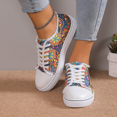 Naiste prinditud lõuendist kingad ümmargused pea suured mugavad lamedad, paeltega vabaaja kerged tossud Zapatilla Deportiva Mujer